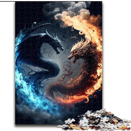 1000-teiliges Puzzle „Galaxy Art Dragon“, Holzpuzzle, Familienaktivität, Heimdeko-Geschenk, Familienspielzeugspiel (Größe 26x38cm) von WGLINGX
