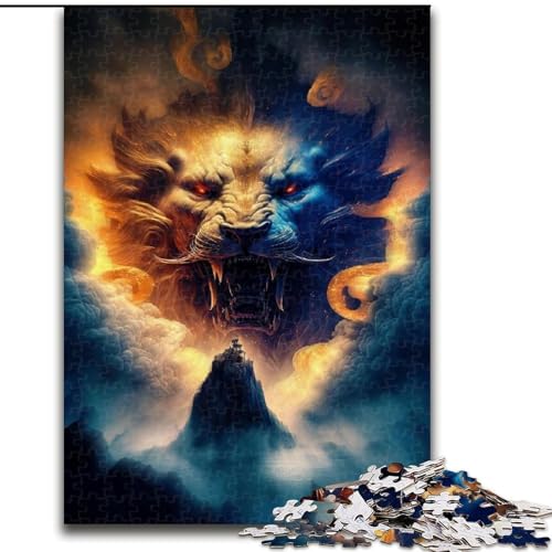 1000-teiliges Puzzle „Galaxy Art Lion“, Holzpuzzle für Teenager, Familien-Lernspiele, Heimdekoration, Geschenk (Größe 50x75cm) von WGLINGX