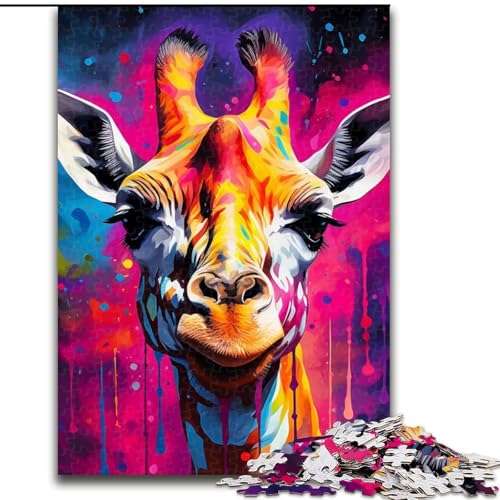 1000-teiliges Puzzle „Giraffe“ aus Pappe. Anspruchsvolles Denkspiel zum Selbermachen, interaktive Familienaktivität (Größe 26x38cm) von WGLINGX