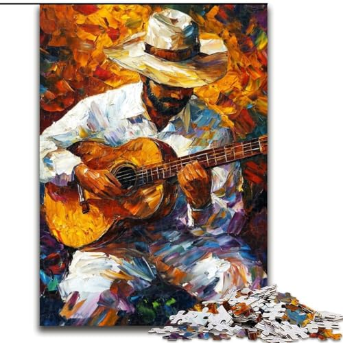1000-teiliges Puzzle „Gitarrist“, 1000 Teile für Erwachsene, anspruchsvolles DIY-Denkspiel, interaktives Familienspiel (Größe 50x75cm) von WGLINGX