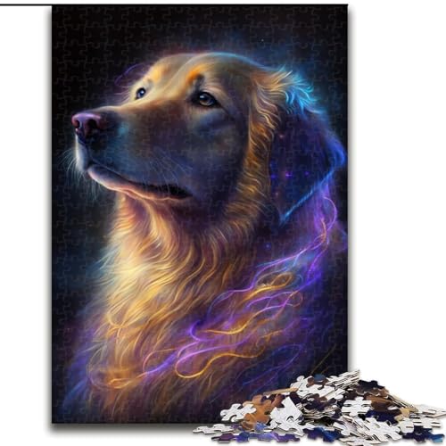 1000-teiliges Puzzle „Golden Retriever“, Holzpuzzle, anspruchsvolles Denkspiel für Teenager, perfekt als Heimdekoration oder Geschenk (Größe 50x75cm) von WGLINGX