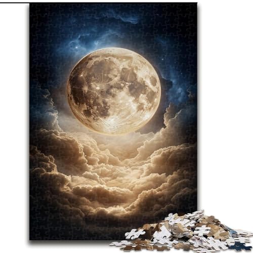 1000-teiliges Puzzle „Goldener Vollmond“, 1000-teiliges Puzzle, Denkspiel für Teenager, Familienspieleabend (Größe 50x75cm) von WGLINGX