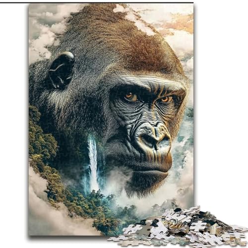 1000-teiliges Puzzle „Gorillas“ für Erwachsene, anspruchsvolles DIY-Denkspiel, interaktives Familienspiel (Größe 26x38cm) von WGLINGX