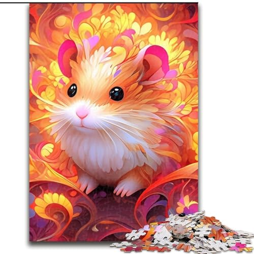 1000-teiliges Puzzle „Hamster“, Holzpuzzle, anspruchsvolles DIY-Denkspiel, interaktive Familienaktivität (Größe 38x26cm) von WGLINGX