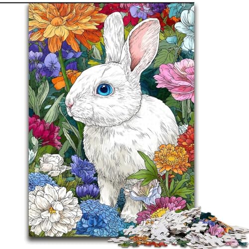 1000-teiliges Puzzle „Hase“, 1000-teiliges Puzzle, Teenager, Stressabbau, Cooles, einzigartiges Geschenk für die Familie (Größe 26x38cm) von WGLINGX