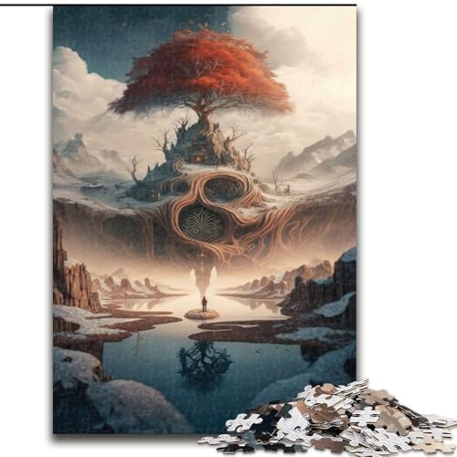 1000-teiliges Puzzle „Himmelsbaum des Lebens“, Holzpuzzle für Erwachsene, Kunstwerk-Dekor, Intelligenzspielzeug für Familien-Indoor-Spiele (Größe 26x38cm) von WGLINGX