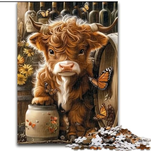 1000-teiliges Puzzle „Hochlandkuh“, Puzzle für Erwachsene, 1000 Teile, spannende Aktivität für den Spieleabend mit der Familie (Größe 50x75cm) von WGLINGX