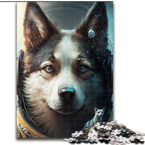 1000-teiliges Puzzle „Hundekunst“, 1000 Teile, anspruchsvolles Denkspiel für Teenager und Familien, Größe 50x75cm von WGLINGX