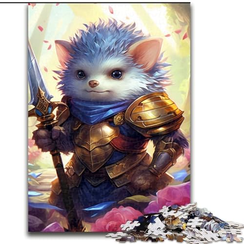 1000-teiliges Puzzle „Igel-Krieger“, Holzpuzzle, anspruchsvolles DIY-Denkspiel, interaktive Familienaktivität (Größe 38x26cm) von WGLINGX