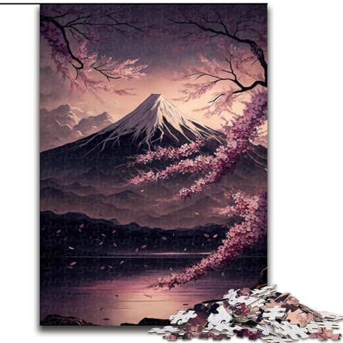 1000-teiliges Puzzle „Japanische Kirschblüten“, Holzpuzzle für Erwachsene, Geburtstage, Feiertage und zur Heimdekoration (Größe 50x75cm) von WGLINGX
