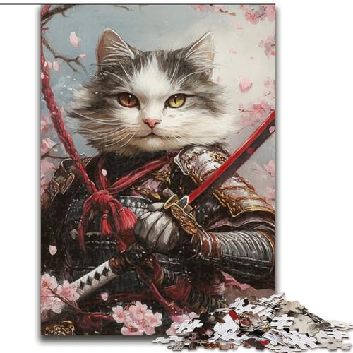1000-teiliges Puzzle „Japanische Ninja-Katze“, 1000 Teile für Erwachsene, anspruchsvolles DIY-Denkspiel, interaktives Familienspiel (Größe 50x75cm) von WGLINGX