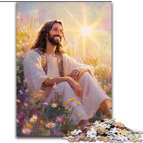 1000-teiliges Puzzle „Jesus“-Puzzle, 1000 Teile, anspruchsvolles Denkspiel, Spieleabend mit der Familie (Größe 26x38cm) von WGLINGX
