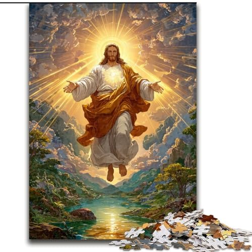 1000-teiliges Puzzle „Jesus“ für Erwachsene, anspruchsvolles DIY-Denkspiel, interaktives Familienspiel (Größe 50x75cm) von WGLINGX
