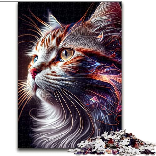 1000-teiliges Puzzle „Katze“, 1000-teiliges Puzzle-Geschenk, entspannende Unterhaltung, Heimdekoration, Größe 50x75cm von WGLINGX