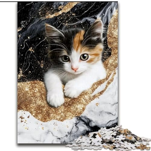 1000-teiliges Puzzle „Katzenbaby“, Puzzle für Erwachsene, 1000-teiliges Kunstwerk, Dekor, Intelligenzspielzeug für Familien-Indoor-Spiele (Größe 26x38cm) von WGLINGX