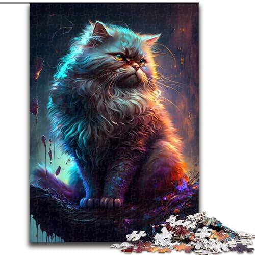 1000-teiliges Puzzle „Katzenmalerei“, Holzpuzzle, anspruchsvolles Denkspiel für Teenager, perfekt als Heimdekoration oder Geschenk (Größe 50x75cm) von WGLINGX