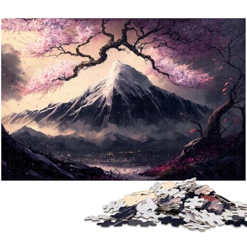 1000-teiliges Puzzle „Kirschblüte und Berg Fuji“ für Erwachsene, Papierpuzzle, anspruchsvolles Spiel, Größe 38 x 26 cm von WGLINGX
