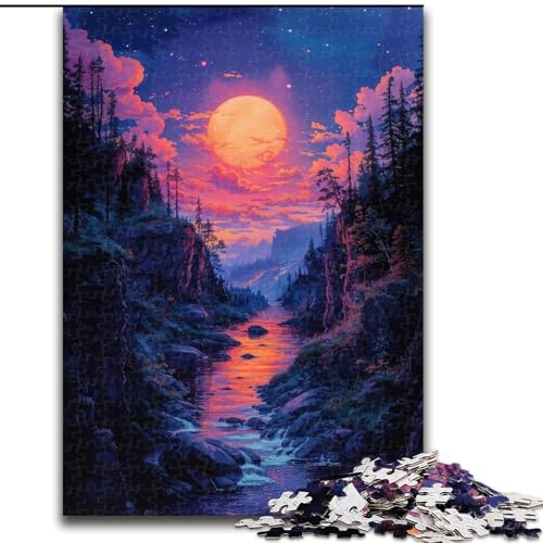 1000-teiliges Puzzle „Kirschblütenlandschaft“, Holzpuzzle für Teenager, Familien-Lernspiele, Heimdekoration, Geschenk (Größe 26x38cm) von WGLINGX