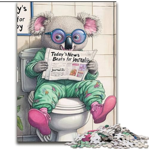 1000-teiliges Puzzle „Koala Go Toilet“, 1000-teiliges Puzzle für Erwachsene, Denkspiel für Teenager, Familienspieleabend (Größe 50x75cm) von WGLINGX