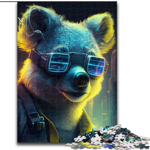 1000-teiliges Puzzle „Koala“ aus Holz, ideal für Büro, Schlafzimmer, Wohnzimmer, Dekoration, Größe 50x75cm von WGLINGX