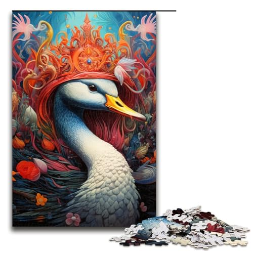 1000-teiliges Puzzle „Königsschwan“, Puzzles für Holzpuzzle, Lernspielzeug (Größe 50 x 75 cm) von WGLINGX