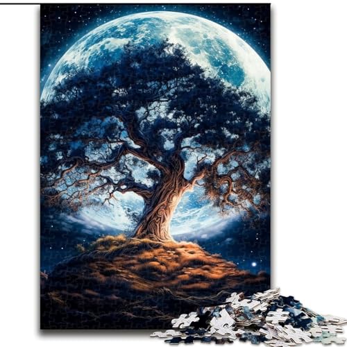 1000-teiliges Puzzle „Kosmischer Lebensbaum“, Holzpuzzle für Teenager, Familien-Lernspiele, Heimdekoration, Geschenk (Größe 26x38cm) von WGLINGX