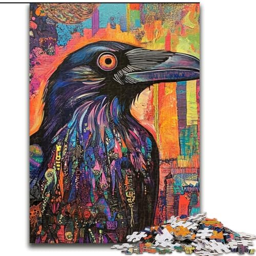 1000-teiliges Puzzle „Krähen-Graffiti“, Puzzle für Erwachsene, 1000 Teile, spannende Aktivität für den Spieleabend mit der Familie (Größe 26x38cm) von WGLINGX