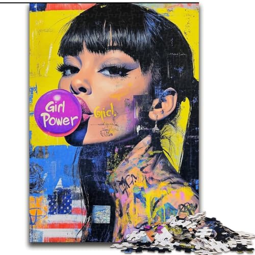 1000-teiliges Puzzle „Künstlerische Frau“, 1000-teiliges Puzzle, Heimdekoration, Familienspaß, ab 14 Jahren (Größe 26x38cm) von WGLINGX