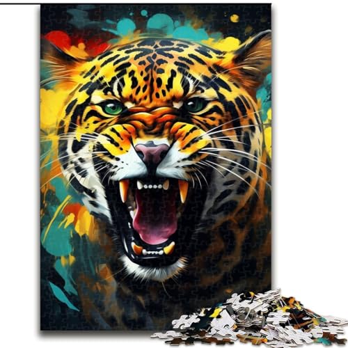 1000-teiliges Puzzle „Leopard“ aus Pappe. Anspruchsvolles DIY-Denkspiel, interaktive Familienaktivität (Größe 26x38cm) von WGLINGX