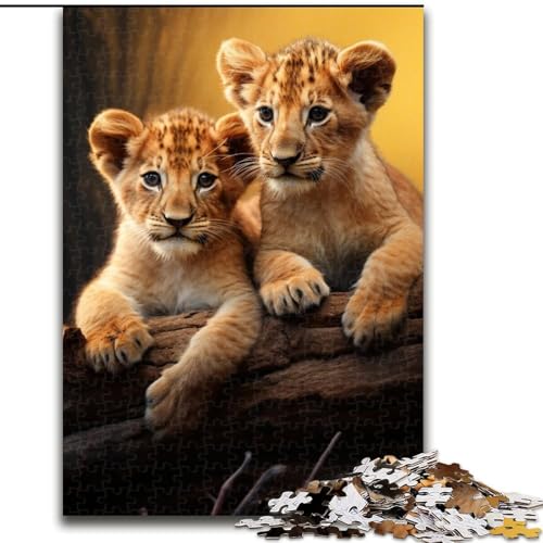 1000-teiliges Puzzle „Löwe“, 1000-teiliges Puzzle, geeignet für Geburtstage, Halloween, Thanksgiving, Ostern (Größe 26x38cm) von WGLINGX