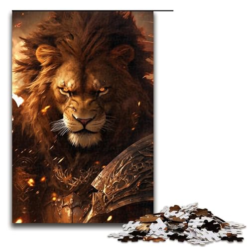 1000-teiliges Puzzle „Löwenkrieger“, Puzzles für Holzpuzzle, Lernspielzeug (Größe 50 x 75 cm) von WGLINGX