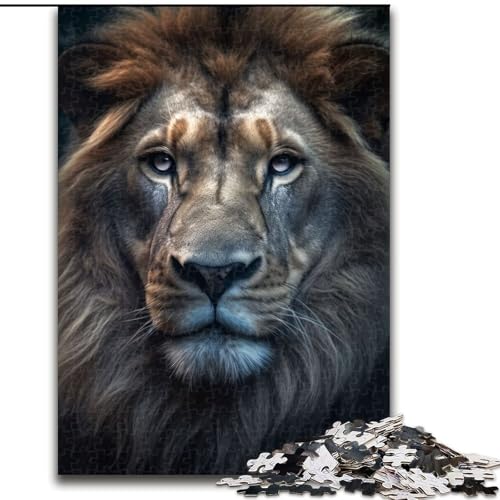 1000-teiliges Puzzle „Löwenporträt mit Hellen Augen“, 1000 Teile, anspruchsvolles Denkspiel für Teenager und Familien, Größe 26x38cm 1000-teiliges Puzzle „Löwenporträt mit Hellen Augen“, 1000 Teile, anspruchsvolles Denkspiel für Teenager und Familien, Größe 26x38cm von WGLINGX
