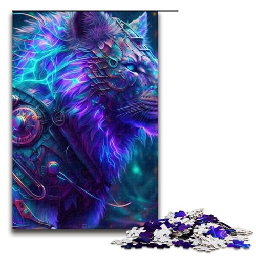 1000-teiliges Puzzle „Löwenwölfe“, Puzzles für Holzpuzzle, Lernspielzeug (Größe 50 x 75 cm) von WGLINGX