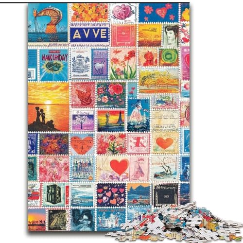 1000-teiliges Puzzle „Love Collage Puzzle“, 1000 Teile, Heimdekoration, Familienspaß, ab 14 Jahren (Größe 50x75cm) von WGLINGX