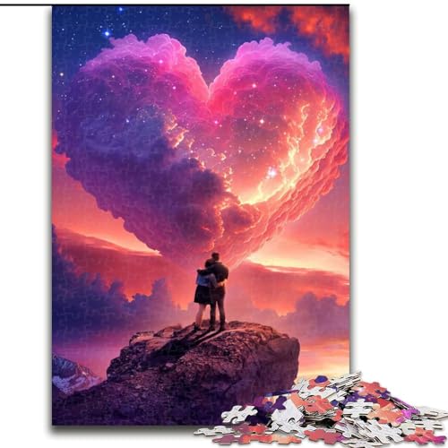 1000-teiliges Puzzle „Lovers Clouds“, 1000-teiliges Puzzle für Erwachsene, unmögliche Herausforderung, Spielzeug für Jugendliche (Größe 26x38cm) von WGLINGX