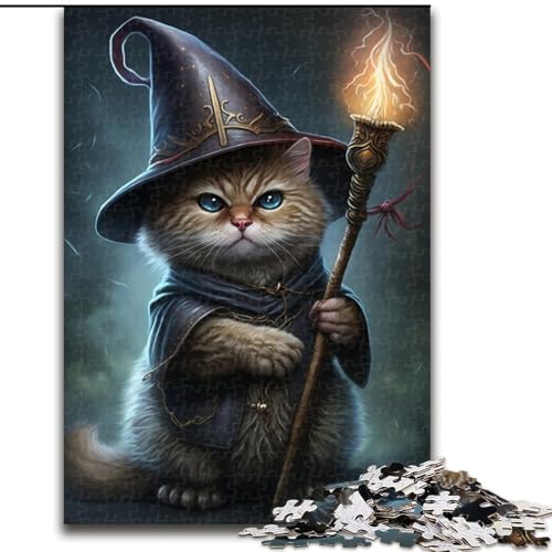 1000-teiliges Puzzle „Magische Katze“, 1000 Teile, anspruchsvolles Denkspiel für Teenager und Familien, Größe 50x75cm von WGLINGX