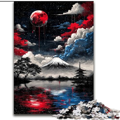 1000-teiliges Puzzle „Magischer Berg Fuji“, Puzzles mit 1000 Teilen für Erwachsene, Teenager, Stressabbau, Cooles einzigartiges Geschenk für die Familie (Größe 26x38cm) von WGLINGX