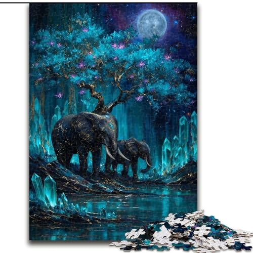 1000-teiliges Puzzle „Magischer Elefant“, 1000-teiliges Puzzle, Heimdekoration, Familienspaß, ab 14 Jahren (Größe 26x38cm) von WGLINGX