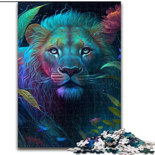 1000-teiliges Puzzle „Magischer Löwe“, Holzpuzzle, anspruchsvolles DIY-Denkspiel, interaktive Familienaktivität (Größe 38x26cm) von WGLINGX