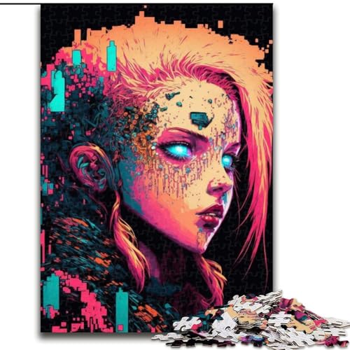 1000-teiliges Puzzle „Mechanical Girl“, 1000-teiliges Puzzle für Erwachsene, Familieninteraktion und lustiges Geschenk, lebendiges abstraktes Design (Größe 50x75cm) von WGLINGX