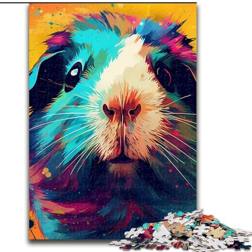 1000-teiliges Puzzle „Meerschweinchen“, buntes Holzpuzzle, ideal für Büro, Schlafzimmer, Wohnzimmerdekoration, Größe 50x75cm von WGLINGX