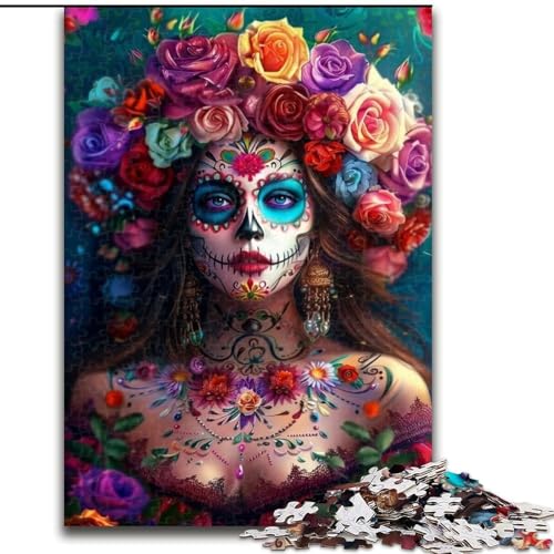 1000-teiliges Puzzle „Mexikanischer Totenkopf“ für Erwachsene, anspruchsvolles DIY-Denkspiel, interaktives Familienspiel (Größe 50x75cm) von WGLINGX