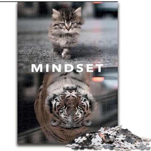 1000-teiliges Puzzle „Mindset Motivation“ für Erwachsene, 1000 Teile, Heimdekoration, Familienspaß, ab 14 Jahren (Größe 26x38cm) von WGLINGX