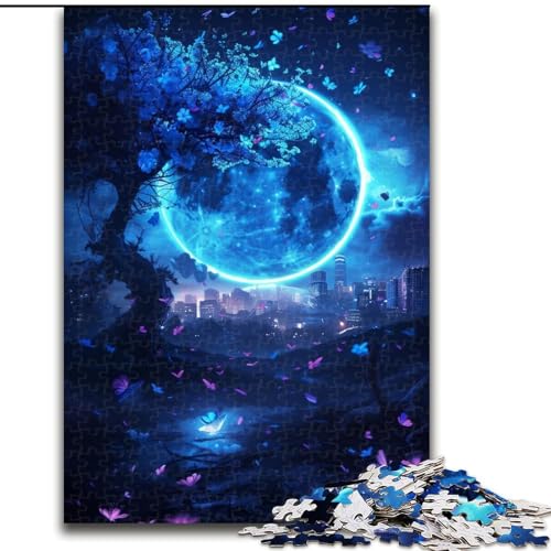 1000-teiliges Puzzle „Mond-Schmetterling“, 1000-teiliges Puzzle, Heimdekoration, Familienspaß, ab 14 Jahren (Größe 26x38cm) von WGLINGX
