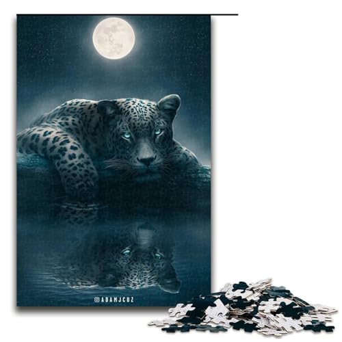 1000-teiliges Puzzle „Mondschein-Jaguar“ für Erwachsene, Holzpuzzle, Lernspielzeug, 50 x 75 cm 1000-teiliges Puzzle „Mondschein-Jaguar“ für Erwachsene, Holzpuzzle, Lernspielzeug, 50 x 75 cm von WGLINGX