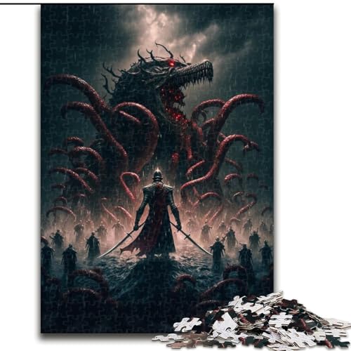 1000-teiliges Puzzle „Monster Invasion“, Holzpuzzle für Erwachsene, Geburtstage, Feiertage und zur Heimdekoration (Größe 50x75cm) von WGLINGX