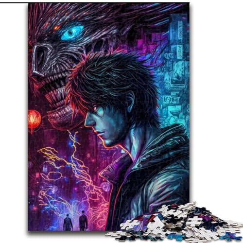 1000-teiliges Puzzle „Monster Invasion“, anspruchsvolles Puzzle, interaktives Familienspiel, Heimdekoration zum Selbermachen, anspruchsvolles Denksportgeschenk (Größe 50x75cm) von WGLINGX