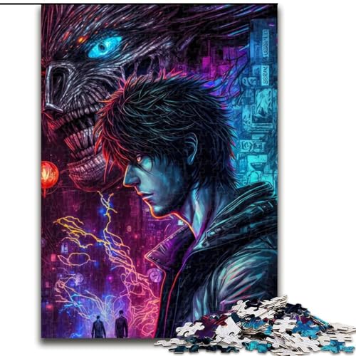 1000-teiliges Puzzle „Monster Invasion“ aus Pappe für Erwachsene Geburtstage, Feiertage und zur Heimdekoration (Größe 26x38cm) von WGLINGX