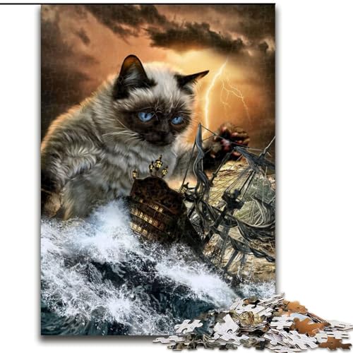 1000-teiliges Puzzle „Monster Titan Cat Kraken“ aus Pappe. Anspruchsvolles Denkspiel für Teenager, perfekt als Heimdekoration oder Geschenk (Größe 26x38cm) von WGLINGX