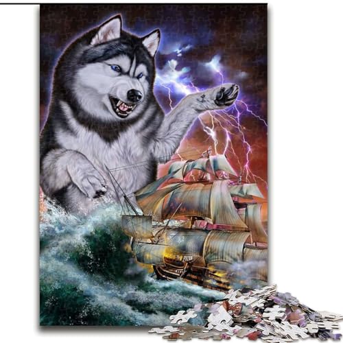 1000-teiliges Puzzle „Monster Titan Husky Kraken“, anspruchsvolle Puzzles für Familienspaß, perfekt für Feiertage, interaktive Spieleabende (Größe 50x75cm) von WGLINGX